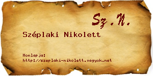 Széplaki Nikolett névjegykártya