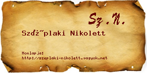 Széplaki Nikolett névjegykártya