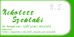 nikolett szeplaki business card